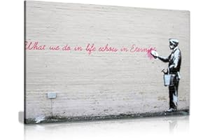 Banksy What We Do In Life Echoes In Eternity Graffiti Canvas Wall Art Picture Print (12X8)