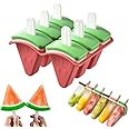 KASTWAVE Ice Lolly Moulds with Sticks, 6 Popsicle Mould BPA Free Ice Cream Moulds Reusable Ice Pop Holders for Kids Babies Adults for DIY Fruit, Yogurt, Juice, Homemade Popsicle