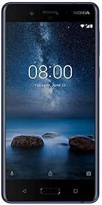 Nokia 8 Smartphone (13,4 cm (5,3 Zoll), 64 GB ROM, 4 GB RAM, 13 MP Kamera, Single Sim, spritzgeschützt (IP54), Android Nougat) glossy blue
