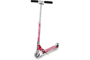 Micro Scooters | Micro Sprite Classic LED Children's Scooter | Handlebar Adjustable | Light Up Wheels | Foldable | Kickstand | 5 to Teen | Boys & Girls