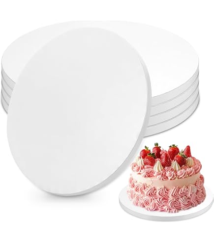 Lot De 6 Boîtes à Gâteau En Carton Blanc - 25x25x25 Cm - Avec Support Rond - Pour Pâtisserie, Mariage, Anniversaire - 5