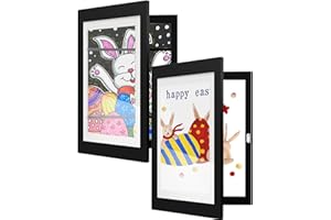 TOUYINGER Bilderrahmen Kinderzeichnungen, 2 Stück Kinder Kunstrahmen Frontöffnung A4 Kunst Rahmen Kunstfotorahmen Projekte Fotorahmen Kinder für 150 Bilder, Display oder Lagerung Ihre Kinder Zeichnung Crafting