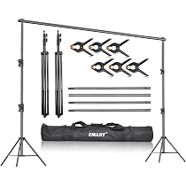 Hemmotop Fotohintergrund-Ständer 3x2 M – Höhenverstellbar, Aluminium, Mit Tragetasche & Clips