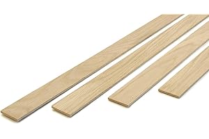 wodewa Listelli in legno di quercia resistente impiallacciati, in vero legno, 3 mm x 30 mm x 500 mm, set da 15 pezzi, adatti per il fai da te