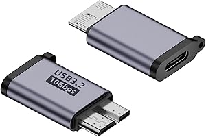 BIVOFU 10Gbps USB C Buchse auf Micro B, 2 Stück USB Type C Buchse auf USB 3.0 Micro B Stecker Konverter für Datenübertragung für SSD Laufwerke, Tablet, Kamera, Laptop - 2 Stück