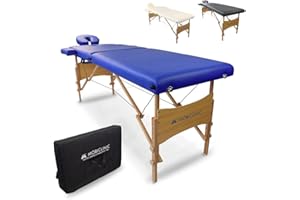 Mobiclinic®, Camilla Fisioterapia Plegable, CM-01 Light, 186x60 cm, Cama de Masaje, Marca Española, Reposacabezas, Regulable en Altura, Portátil, Madera, hasta 150kg, Azul