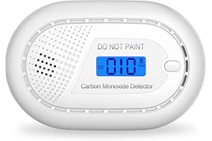 Runidur Kohlenmonoxidmelder Warnmelder Tragbar 10 Jahren Lebensdauern, co Melder Flach ohne Bohren für Kamin Ofen, 1 Stück