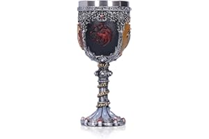 Agatige Wine Chalice Goblets, Vintage 3D Resin Dragon Pattern Wine Glasses Medieval Wine Chalice Cup Halloween Party Supplies for Whisky Cocktail Champagne Bar Accessory