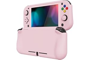 PlayVital ZealProtect Hülle für Nintendo Switch Lite, Case Hülle Schutzhülle Tasche Zubehör, Ergonomische Grip Joycon mit Schutzfolie&Joystick Kappen&Tasten Kappen für Nintendo Switch Lite(Rosa)