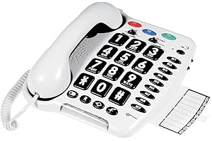 Geemarc CL100 - głośny duży przycisk telefon przewodowy - wersja w Wielkiej Brytanii