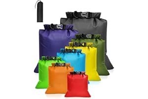 Victoper wasserdichte Tasche,8 Stück Wasserdichter Beutel, leicht und reißfest mit großem Fassungsvermögen 12L10L 8L 5L 3.5L3L2.5L1.5L, Wasserfeste Tasche Geeignet für Outdoor Camping (Mehrfarbig)