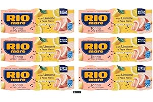 ITALY SHOP SERVICE Rio Mare Thunfisch in Olivenöl mit Zitrone und schwarzem Pfeffer, Packung mit 6 x 65g, Gesamtgewicht 390g