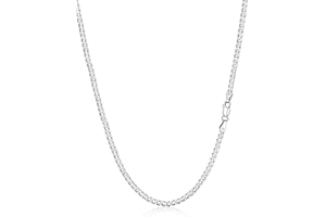Silvora Cadena Plata 925 Hombre Mujer, 3mm 5mm Ancho, Collar Italiano de Eslabones Cubanos/Fígaros, 36-71cm Largo, Joyería Simple Básica, Caja de Regalo