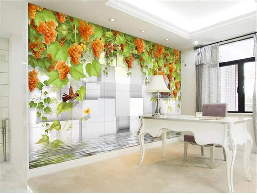 Carta Da Parati 3d Personalizzato Foto Carta Da Parati Soggiorno Murale Muro Adesivo Carino Uva Sogno Vite Tv Parete Impostazione 3d Carta Da Parati