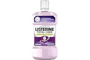 Listerine - Bain de Bouche Quotidien Total Care Goût Plus Léger (bouteille de 500 ml) – 6 bénéfices en 1 pour une hygiène bucco-dentaire totale – Goût menthe douce pour une haleine fraîche