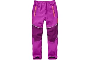 Jessie Kidden Pantalon imperméable et coupe-vent pour enfants et filles, pantalon de ski et de neige, pantalon de randonnée extensible à la taille