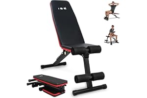 ‎ISE ISE Hantelbank Klappbar Verstellbar Multifunktions Schrägbank Trainingsbank Bauchmuskeltrainer mit 7-Fach Verstellbarer Rückenlehne für Ganzkörper-workout Bauchtrainer für zuhause,Sit Up Bank