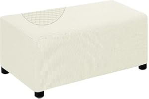 XGANGM Elasticizzato Copri Pouf Rettangolare Contenitore Grande/Piccolo/Medio Fodera per Panca Poggiapiedi Copri Sgabello Ottomano Copertura per Cassapanca Rettangolare,B,1Medium