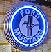 Produktbild NEON UHR FORD MUSTANG GARAGE SIGN WANDUHR BELEUCHTET MIT BLAUEN NEON RING! AUCH MIT ROTEN DESIGN UND ROTEN NEON RING ERHÄLTLICH! BITTE BEI BESTELLUNG ANGEBEN!