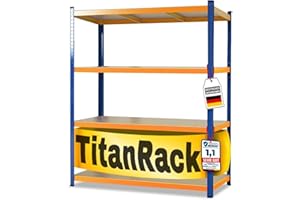 KARAT Estantería para cargas pesadas XXL. azul y naranja. 200 x 180 x 60 cm. estantería de almacenamiento para garaje. sótano y taller. estantería ancha. estantería para sótano o taller. estantería de