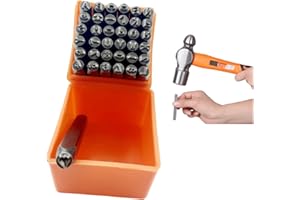 HJYDGJ 37 Stück Schlagzahlen Set, Zahlen Und Buchstaben Punch Set, Schlagzahlen Alphabet Set, Schlagzahlen Schlagbuchstaben Metall Schlagzahlen 3mm, Zum Stempeln Von Metall Kunststoff Holz Leder