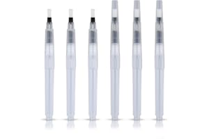 PEUTIER 6pcs Pencil Style Envelope Moistener, Letter Sealer Envelope & Stamp Moisteners with Nylon Brush Head Envelope Licker Tool Mailing Moistener Wetter Roller for Office Classroom(Clear)