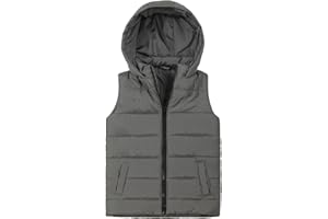 JOYSON Kids Lightweight Padded Gilet Sleeveless Puffer Vest Boys & Girls Quilted Outwear with Hood Ages 5-14 Years