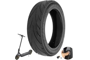 VOLOHAS 60/70-6.5 Pneu Sous Vide avec Valve pour Ninebot Max G30 Trottinette électrique 10'' Avant/Arrière Pneu de Rechange Solide avec Colle Vivante Intégrée Réparable Anti-crevaison (1 Pièce)