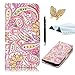 Price comparison product image TOUCASA iPhone 6 Case,Premium PU Leather Flip Wallet Fashionable Full body Colorful Oil painting Case for iPhone 6-Flower(Pink)