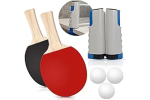 SHUNYOU Table Tennis Suit With Retractable Net Frame, Instant Indoor/Outdoor Games, Portable, Expandable (2 Rackets, 3 Balls)