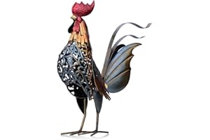 Tooarts Coq Sculpture en Métal Sculpté Maison Oeuvre d’Articles d’Ameublement