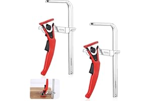 SYVORY Lever Clamp Pack of 2, All-Steel Table Clamp, All-Steel One-Handed Clamp with Lever Handle, Quick Release Clamp with 160 mm Capacity 60 mm Depth, Steel Ratchet Vice for Grinding, Cutting