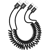 JianHan USB Typ C Kabel Spiralkabel 2 Pack USB 2.0 5ft Type C Ladekabel Fast Charge für Samsung Galaxy S10/ S9/ S8 Plus Note 