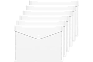 GOODTOU Clear Plastic Wallets A4 Plastic Folders Document Files Wallet Popper Wallets with Pocket Button 36 Pack