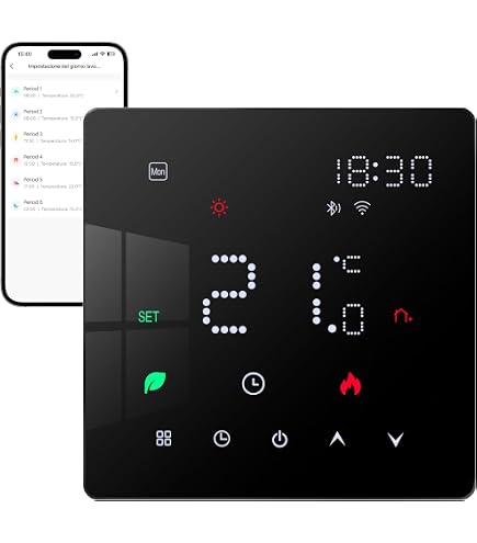 Termostato Wi-Fi LEDLUX Per Caldaia A Gas - Touchscreen, Compatibile Con Alexa E Google Home, 220V
