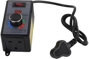 Spacnana AC220-240V Input 0-220VAC Output Variable Speed Controller with Overload for Fans, Motors, Power Tools (UK Style)