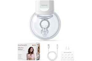 Momcozy S12 Pro Wearable Electric Breast Pump, Portable Hands-Free Pump for New Moms, Easy to Use and Clean, Comfortable Suction with Soft Flange, 1 Pack, White