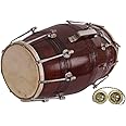 GT manufacture Professinal Mango wood Nut & Bold fitting Dholak with Manjira Free02(Brown)