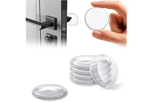 KOLLYKOLLA Butee de Porte Autocollante Transparente en Silicone, 12 Pcs, 42x10mm, Tampon Porte Adhesive, Robuste et Durable, Protection Poignée Porte & Murs pour Placards, Cuisine, Salle de Bain & Chambre