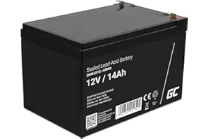 Batterie AGM 12V 14Ah Green Cell VRLA Plomb Batterie de Remplacement Gel Batterie Batterie de Stockage Résistant aux Cycles Jouet sans Pilote Jouet électrique Alarme Alimentation de Secours
