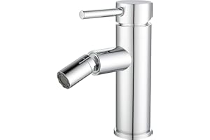 VALAZ Grifo Bidet Cromado | Grifo Monomando Lavabo, Mezclador Agua Fría y Caliente, Ahorro de Agua | Instalación Facil y Rápida | Latón, Inoxidable, Elegante, Redondo, Serie Jabalon