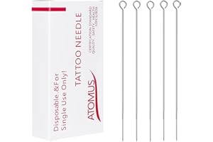 ATOMUS 50pcs Tattoo Needles 7RL Disposable Tattoo Needles Set Stainless Steel Taeto Needles for Tattoo Machine