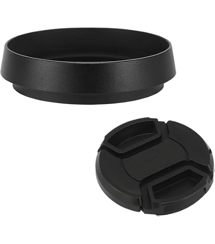 JJC Paraluce Rotondo In Alluminio Nero Con Copriobiettivo Per Leica Q3 43, Q3, Q2 E Q – Sostituisce Il Modello Originale Leica Q