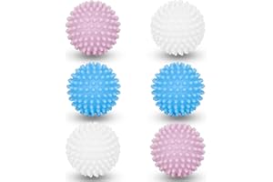 Domkan Bolas Para Lavadora, 6 pcs Bolas De Secado Reutilizables, Bolas De Secadora De Lavadora Reutilizables,Lavado De Lavandería Secado De La Bola, Pelota Lavadora…