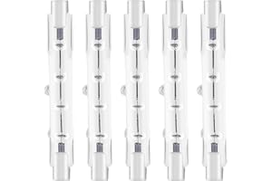 YuZhou 5 PCS 8X 78mm J78 R7s Linear Halogen Floodlight Tungsten 120W Double Ended Floodlight Bulbs Tungsten Halogen Bulb Lamp Dimmable Security Light Bulb Diall Liner Lamps （Energy Class C