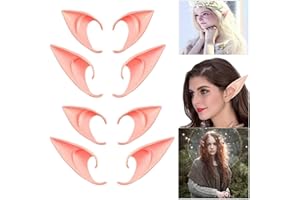Ninevi 4 Pares Orejas de Elfo，Orejas De Látex，Orejas Puntiagudas para Cosplay Anime Props Accesorios/Mascarada Fiesta/de Halloween disfrazar/Carnaval（Dos tamaños ）