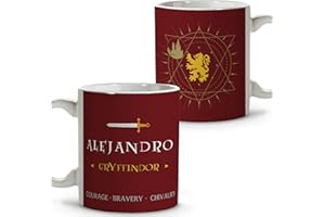 LolaPix Tasse Gryffondor. Cadeaux geek personnalisés. Tasses en céramique personnalisées. Différents designs et couleurs d'intérieur. Gryffondor