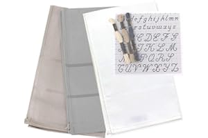 hobbymio.it 3 Pezzi di Strofinacci da Cucina da Ricamare a Punto Croce con 3 Matassine di filo e Schema Ricamo, Set di 3 Canovacci con Tela Aida + 3 Matassine di filo + 1 Schema Alfabeto (MIX 3)