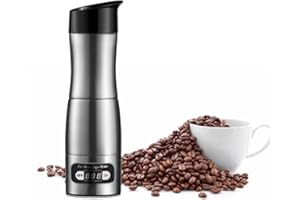 SEPTPENTA Hoopoocolor Máquina de Café Eléctrica de 150 Ml, Encendedor de Cigarrillos de Doble Voltaje DC 12V 24V, Café Portátil de Acero Inoxidable para Conductores de Pasajeros de Viajes a Largo Plazo