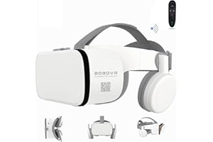 LONGLU VR-Headset für iPhone und Android-Telefone, kabellose 3D-Virtual-Reality-Bluetooth-Brille mit Fernbedienung zum Spielen von Filmen, 4,7-6,2-Zoll-Telefon (Weiß)